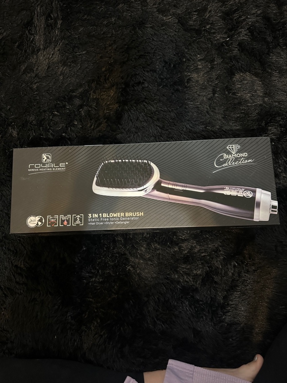 Conair 3-in-1 Blower Brush in Black/Silver